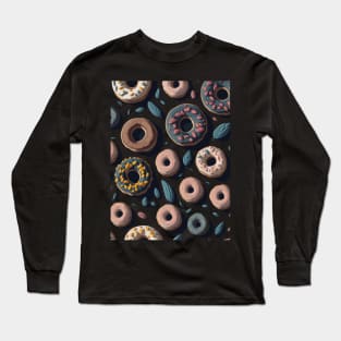 Seamless pattern with donuts Long Sleeve T-Shirt